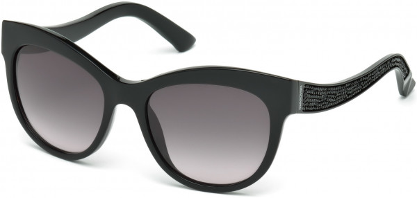 Swarovski SK0110 Fabulous Sunglasses, 01B - Shiny Black  / Gradient Smoke