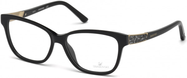 Swarovski SK5171 Grey Eyeglasses, 001 - Shiny Black