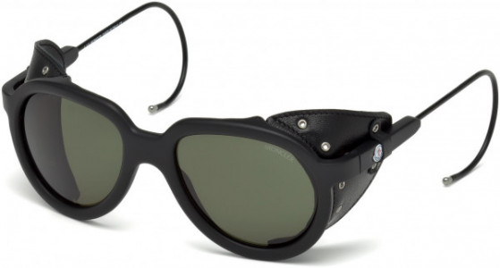Moncler ML0003 Moncler Altitude Sunglasses, 02R - Matte Black / Green Polarized