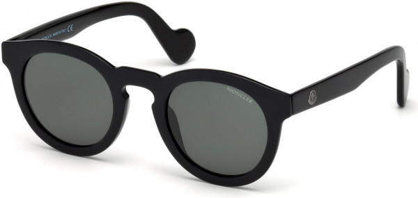 Moncler ML0007 Sunglasses, 01N - Shiny Black  / Green