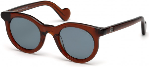 Moncler ML0013 Sunglasses, 48V - Shiny Dark Brown / Blue