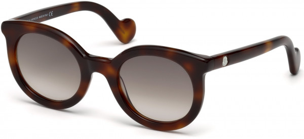 Moncler ML0015 Sunglasses, 53B - Blonde Havana / Gradient Smoke