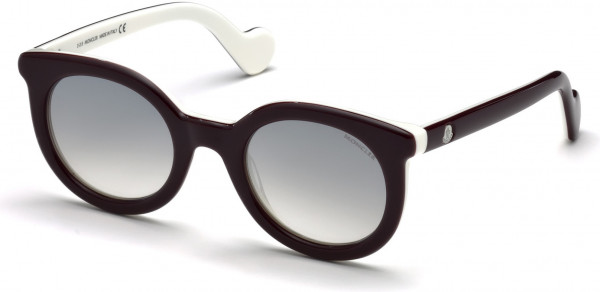 Moncler ML0015 Sunglasses, 71C - Bordeaux/other / Smoke Mirror