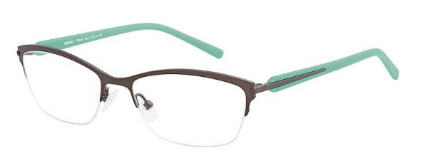 Seiko Titanium T6506 Eyeglasses, 66A Gun / Turquoise