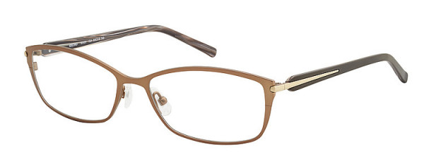 Seiko Titanium T6505 Eyeglasses, 15A Light Brown / Gold Dark  Brown