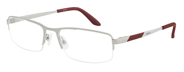 Seiko Titanium T6007 Eyeglasses, 65E Semi matt Silver / Dark Red