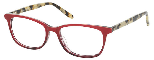 Seiko Titanium S2027 Eyeglasses, 304 Front Gradient Red - Temple marbled light and dark brown