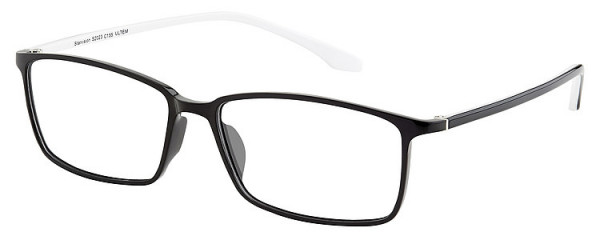 Seiko Titanium S2023 Eyeglasses, 155 Black - White