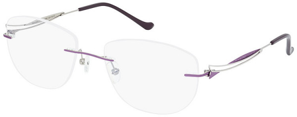 Seiko Titanium S1041 Eyeglasses, 381 Light Purple - Silver