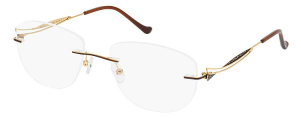 Seiko Titanium S1041 Eyeglasses, 524 Brown - Gold