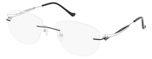 Seiko Titanium S1041 Eyeglasses, 717 Black - Silver