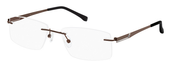 Seiko Titanium S1040 Eyeglasses, 576 Medium Brown - Silver