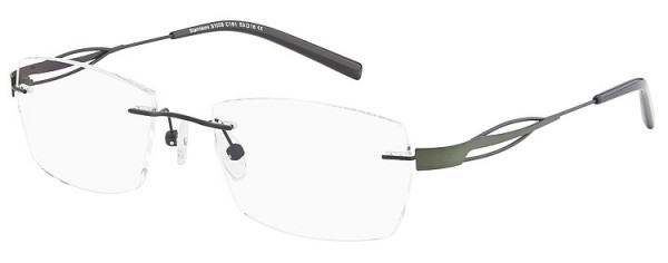 Seiko Titanium S1038 Eyeglasses, 161 Matt Black - Green