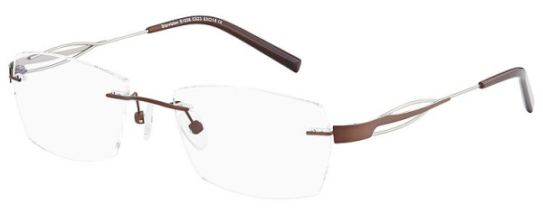 Seiko Titanium S1038 Eyeglasses, 523 Matt Silver - Brown