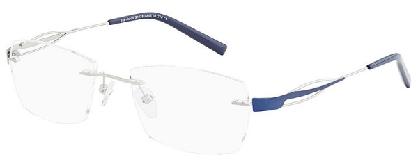 Seiko Titanium S1038 Eyeglasses, 646 Silver - Blue