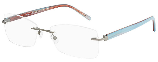 Seiko Titanium S1037 Eyeglasses, 302 Matt Gun - Blue Brown