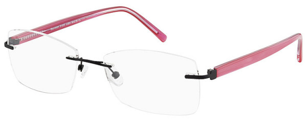 Seiko Titanium S1037 Eyeglasses, 504 Black - Pink