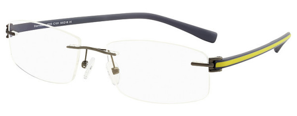 Seiko Titanium S1033 Eyeglasses, 101 Gun / Gray-Yellow
