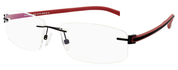 Seiko Titanium S1033 Eyeglasses, 773 Black / Red-Black