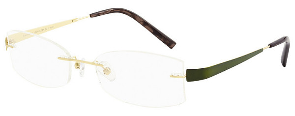 Seiko Titanium S1029 Eyeglasses, 061 Gold / Green