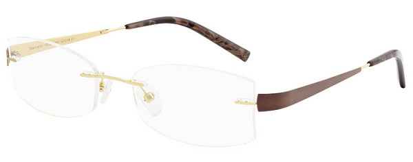 Seiko Titanium S1029 Eyeglasses, 521 Gold / Brown