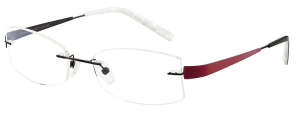 Seiko Titanium S1029 Eyeglasses, 771 Black - Red