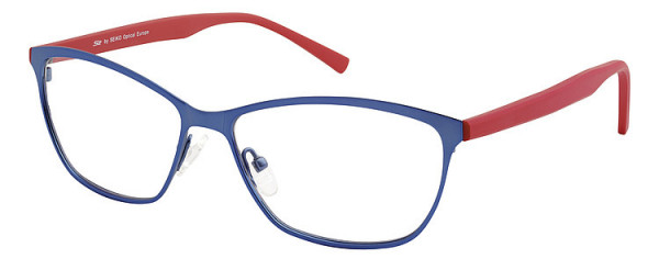Seiko Titanium SZ203 Eyeglasses, 974 Blue / Pink-Salmon