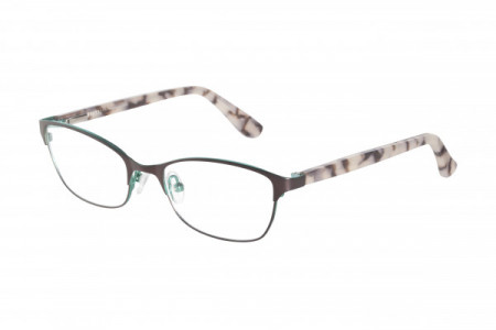Bloom Optics JADA Eyeglasses, BRN/GRN Brown on Green