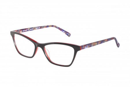 Bloom Optics KAYLEE Eyeglasses, BLK/RD Black on Red