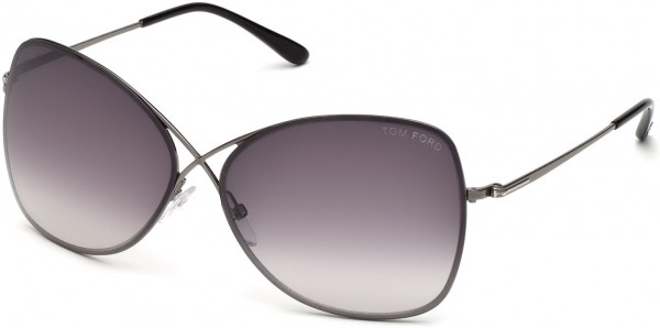 Tom Ford FT0250 Colette Sunglasses, 08C - Shiny Gunmetal, Black Temple Tips / Gradient Grey Lenses