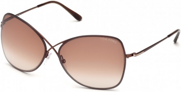 Tom Ford FT0250 Colette Sunglasses, 48F - Shiny Brown, Transparent Brown Temple Tips / Gradient Brown Lenses