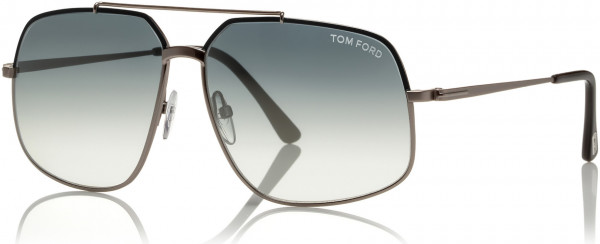 Tom Ford FT0439 Ronnie Sunglasses, 01Q - Shiny Black  / Green Mirror