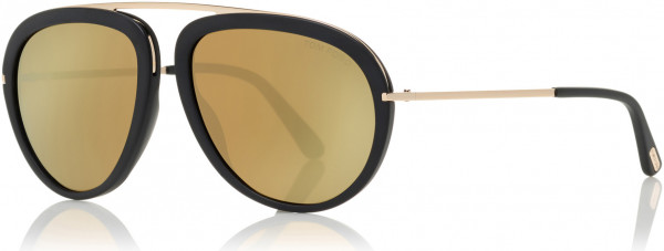 Tom Ford FT0452 Stacy Sunglasses, 02G - Matte Black / Brown Mirror