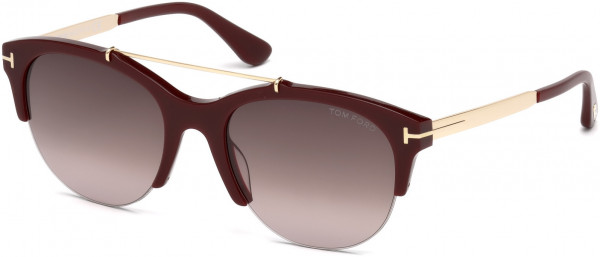 Tom Ford FT0517 Adrenne Sunglasses, 69T - Shiny Bordeaux / Gradient Bordeaux