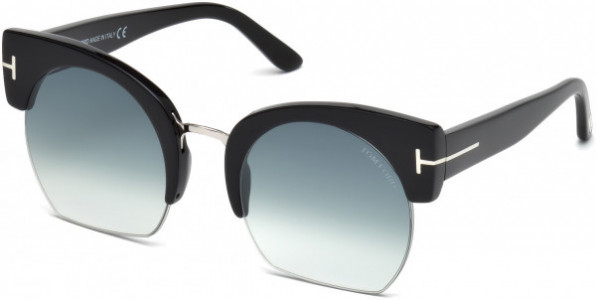 Tom Ford FT0552 Savannah-02 Sunglasses, 01W - Shiny Black  / Gradient Blue