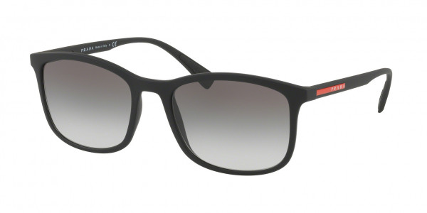 Prada Linea Rossa PS 01TS LIFESTYLE Sunglasses, DG00A7 LIFESTYLE BLACK RUBBER GREY GR (BLACK)