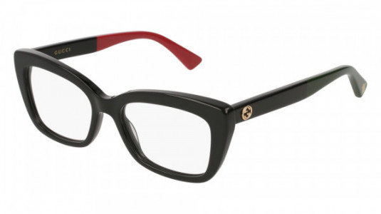 Gucci GG0165O Eyeglasses, 003 - BLACK with TRANSPARENT lenses