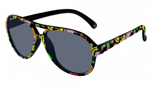 Stella McCartney SK0003S Sunglasses, 011 - BLACK with BLUE lenses