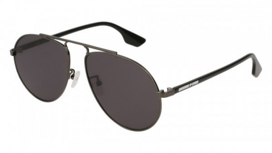 McQ MQ0096S Sunglasses, 001 - RUTHENIUM with BLACK temples and GREY lenses