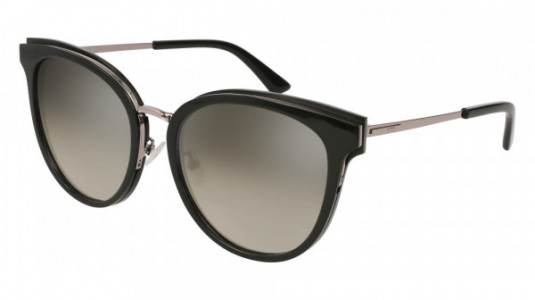 McQ MQ0104SK Sunglasses, 002 - BLACK with RUTHENIUM temples and SILVER lenses