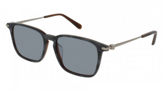 Brioni BR0017SA Sunglasses, GREY with RUTHENIUM temples and BLUE lenses