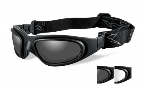 Wiley X SG-1 Sunglasses, (71) SG-1 GREY/CLEAR/MATTE BLACK FRAME