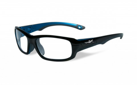 Wiley X YOUTH FORCE WX GAMER Sunglasses, (YFGAM02) GAMER GLOSS BLACK / METALLIC BLUE FRAME