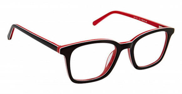 SuperFlex SFK-178 Eyeglasses, (3) BLACK RED