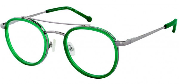 Colors In Optics C1065 ANDY Eyeglasses, GRN EMERALD/GUNMETAL