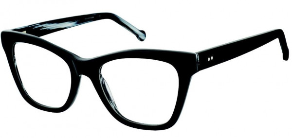 Colors In Optics C1068 SUSAN Eyeglasses, OXHRN BLACK/BLACK & WHITE HORN