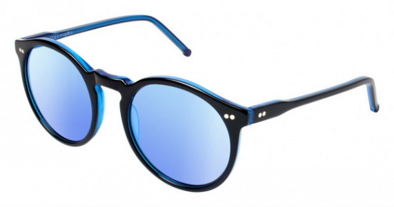 Colors In Optics CS119 STUTZ Sunglasses, OXBL BLACK/BLUE MIRROR