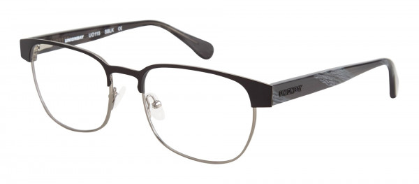 Union Bay UO115 Eyeglasses, SBLK SHINY BLACK/GREY HORN
