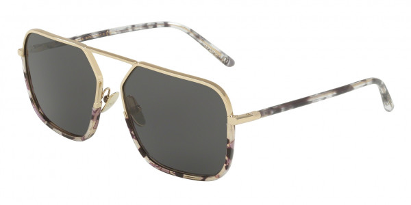 Dolce & Gabbana DG2193J Sunglasses, 488/87 PALE GOLD/HAVANA BLACK CLEAR