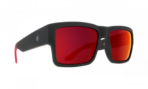 Spy Optic Cyrus Sunglasses, Soft Matte Black Red Fade / HD Plus Gray Green w/ Red Light Spectra Mirror